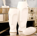 Abstract Faces Matte White Ceramic Vases S/2 - Howard Elliott