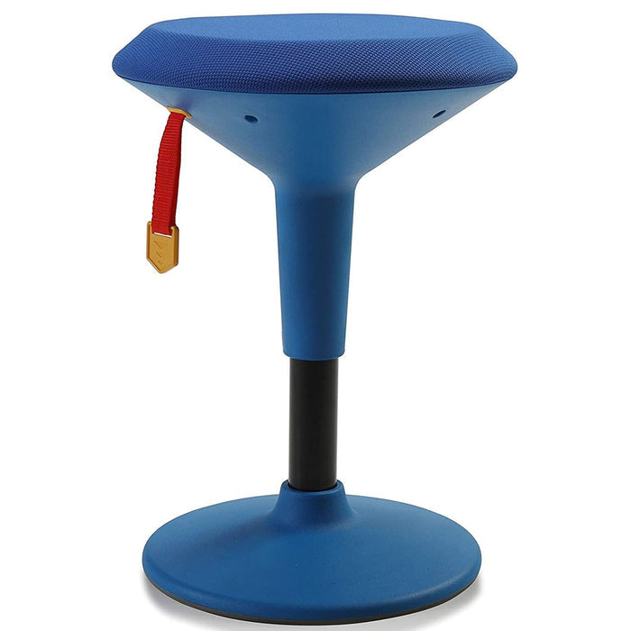 Blue adjustable wobble chair for kids with fabric seat from Office Logix Shop