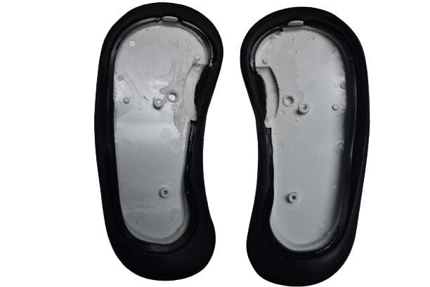 Replacement Herman Miller Mirra V1 armpads, office chair parts, black and gray, pair