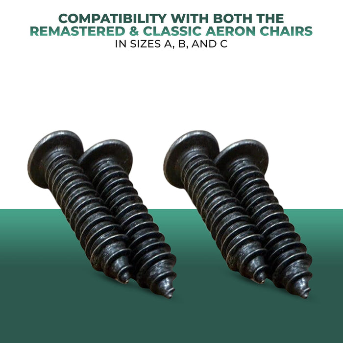 Set of 4 black back bolts for Herman Miller Aeron chair, Office Logix Shop parts