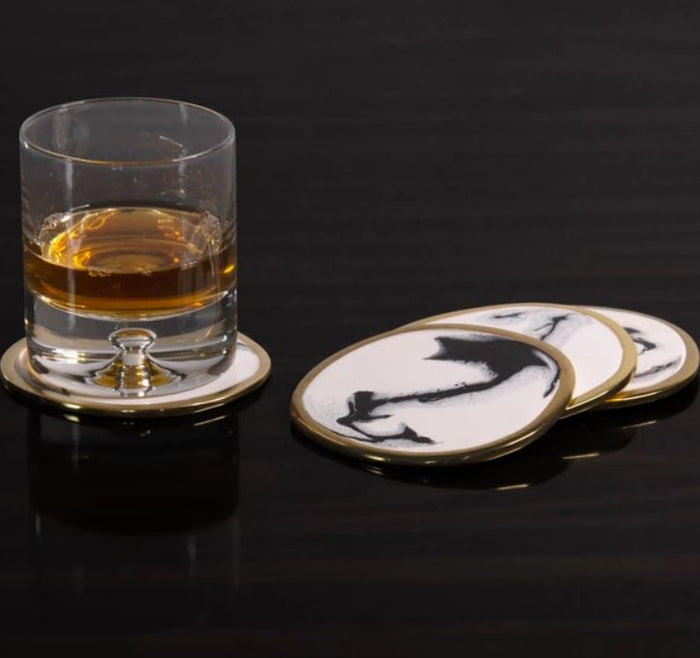 Bianco Nero Coaster Set/4 - Lunares