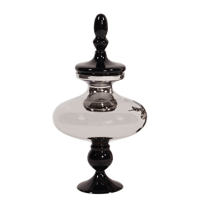 Black & Smoked Glass Small Urn - Howard Elliott