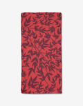 The Rebecca Bobko Burgundy Branches is a rectangular red cloth napkin made from ultra-absorbent Geoweave fabric, featuring a dark red botanical leaf pattern, shown flat on a white background.