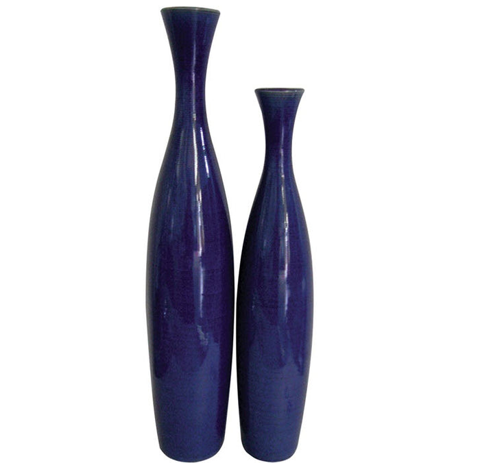 Cobalt Blue Glaze Ceramic Vases S/2 - Howard Elliott