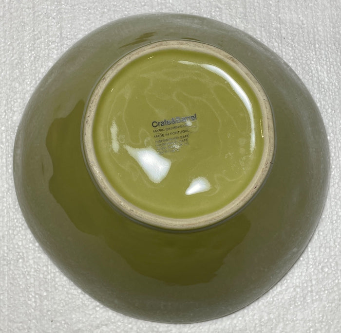 Crate & Barrel Marin Green Round Vegetable 10 1/4"1