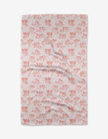 The Cupids My Valentine tea towel by Kayla Ann features playful red line-art cat illustrations in various poses on a plain white background.
