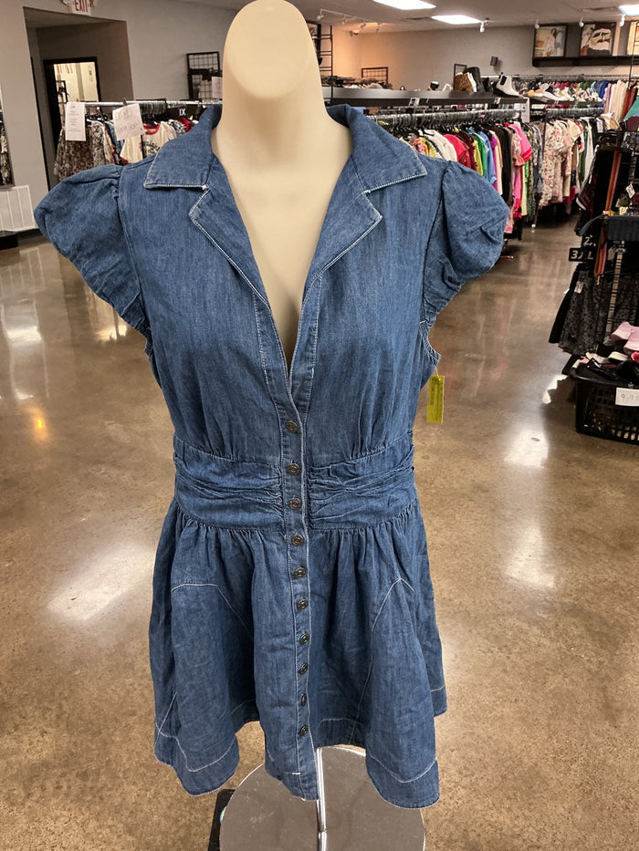 Dress Casual Short By Free People In Blue Denim, Size:M
