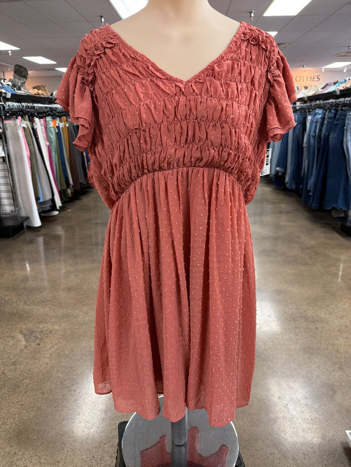 Dress Casual Short By Geegee In Orange, Size:1X