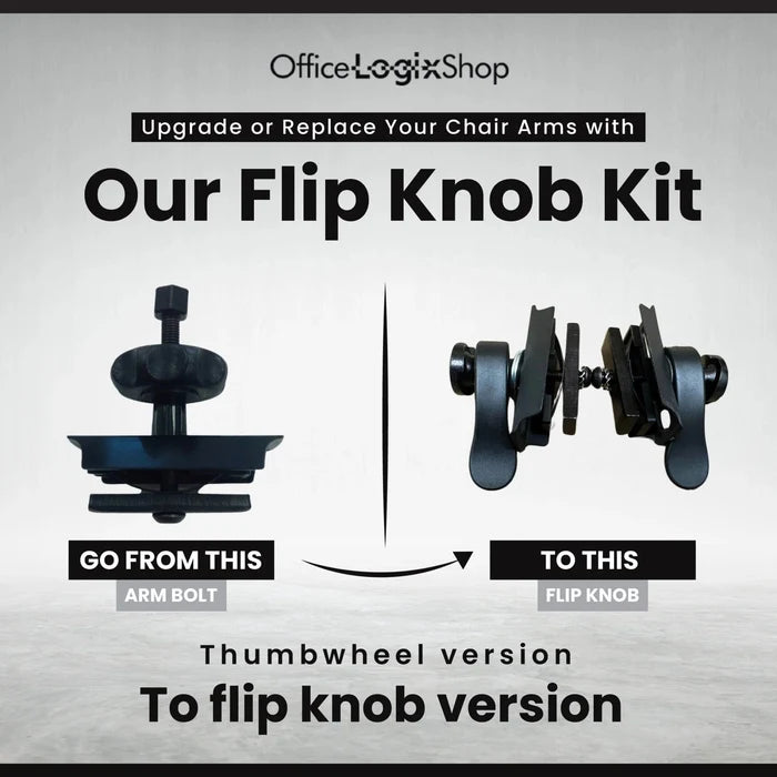 Flip knob lever kit for Herman Miller Classic Aeron arm upgrade by Office Logix Shop