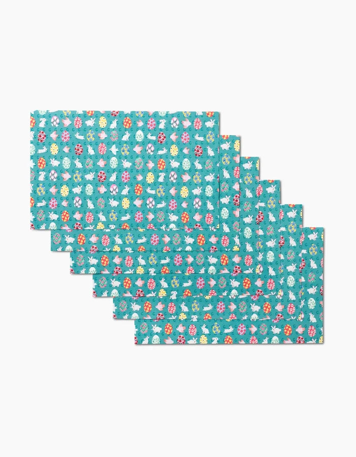 Six Floral Easter Garden placemats by Ceyda Alasar, featuring a colorful floral pattern—an eco-friendly alternative to kitchen towels, perfect for brightening your table and reducing waste.