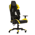 Black and yellow mesh high-back gaming chair with armrests and headrest by Office Logix Shop
