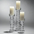 Glass Ribbed Small Candle Holder - Global Views