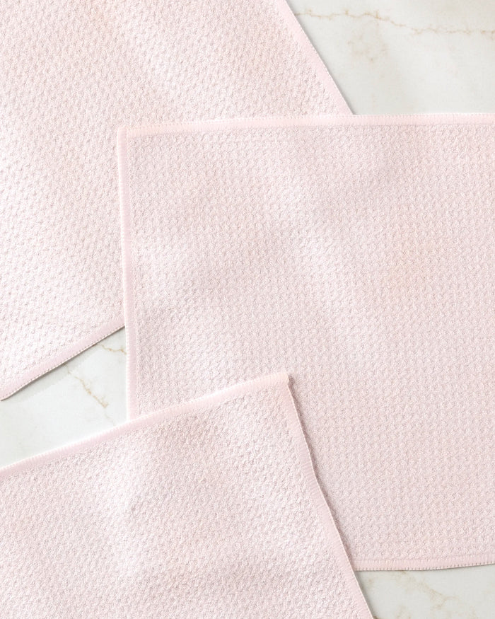 The Harper Pink dishtowels by Kailee Wright are super-absorbent and stylish, making kitchen cleanup easy and chic.