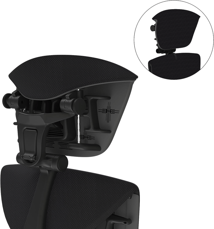 Black Herman Miller Embody headrest part, graphite frame, ergonomic office chair accessory