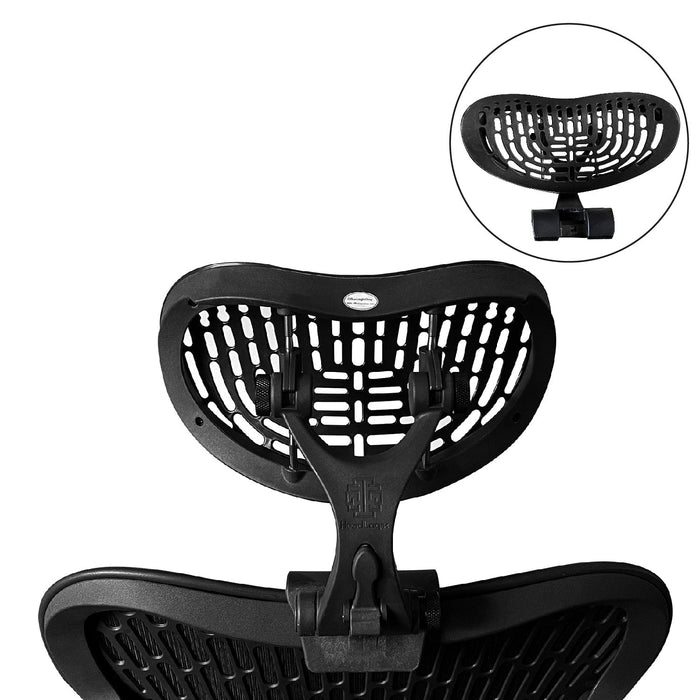 Black Mirra 2 chair headrest attachment by Office Logix Shop, ergonomic mesh design
