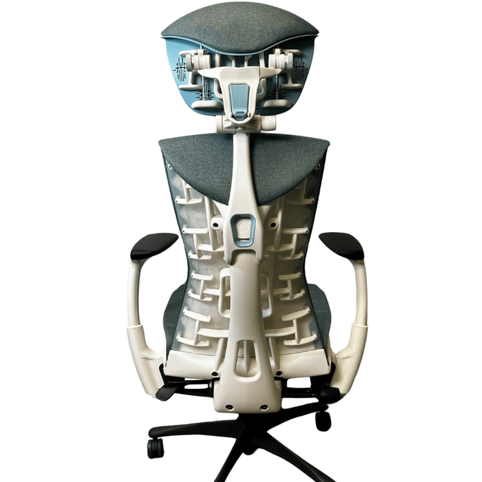 Refurbished Herman Miller Embody office chair, ergonomic design, rear view, at Office Logix Shop