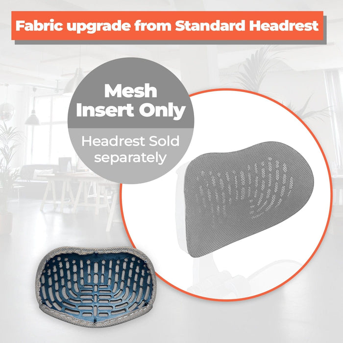 Grey mesh insert for Mirra 2 headrest, office chair part from Office Logix Shop.