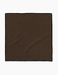 The Geometry Hearth Paw Towel features a brown and beige gingham checkered pattern. Ultra-absorbent and rectangular, its perfect for drying your dog after baths or rainy walks. Displayed flat against a white background.