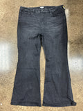 Jeans Flared By Good American In Black Denim, Size:22
