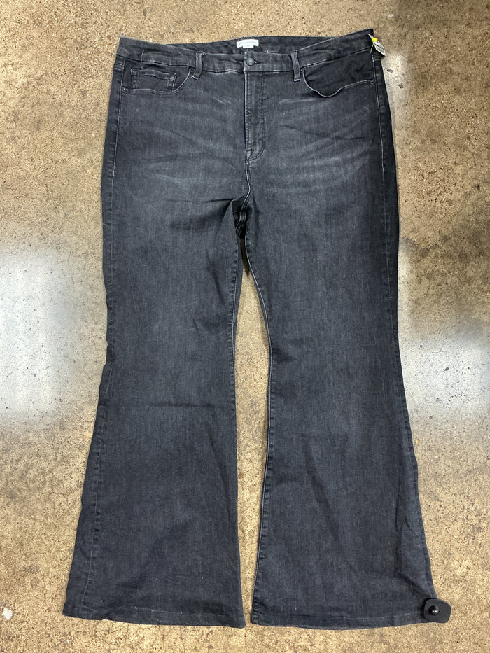 Jeans Flared By Good American In Black Denim, Size:22