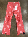 Jeans Straight By Risen In Red Denim, Size:4