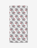 The Cole Strem Love Tiger bar towel showcases playful cartoon tigers in red boxing gloves on soft Geoweave fabric for excellent absorbency and durability.