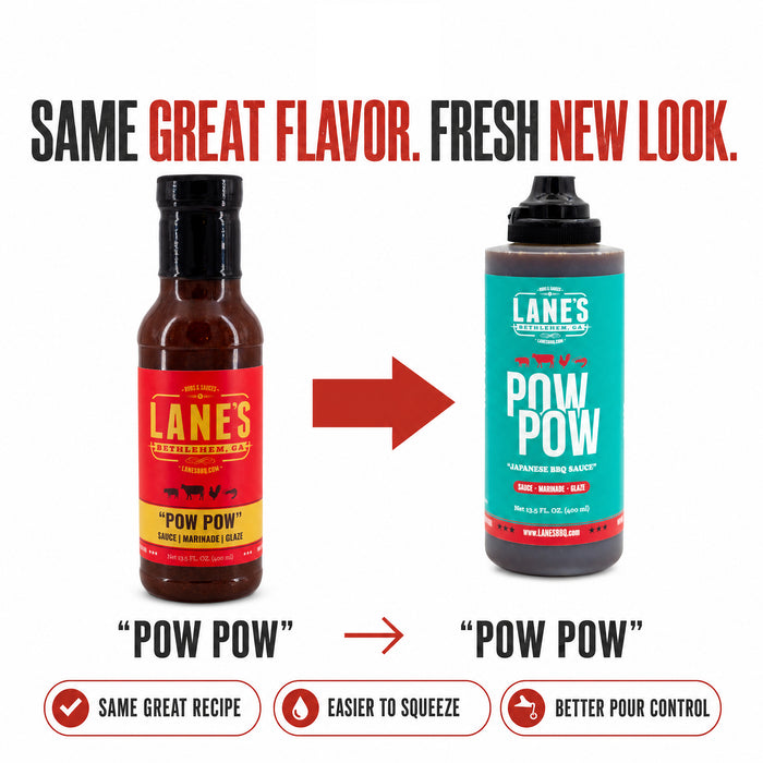 Pow Pow old design and new bottle and label design