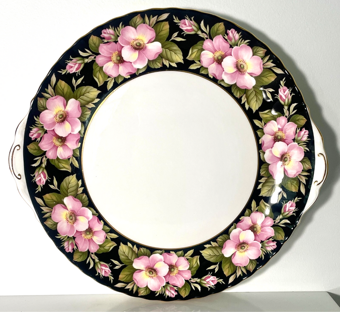Royal Albert Provincial Flowers Handled Cake Plate 12 3/8" Alberta Rose0