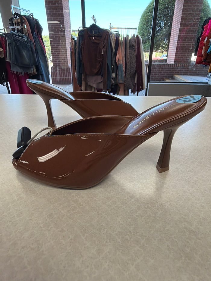 Sandals Heels Stiletto By Marc Fisher In Brown, Size:7.5
