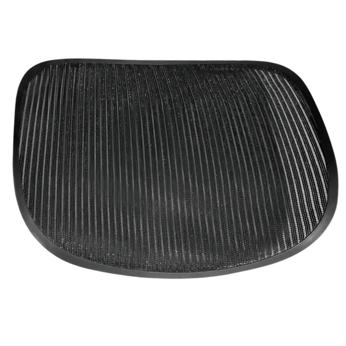Black mesh seat replacement for Herman Miller Aeron Classic office chair, top view