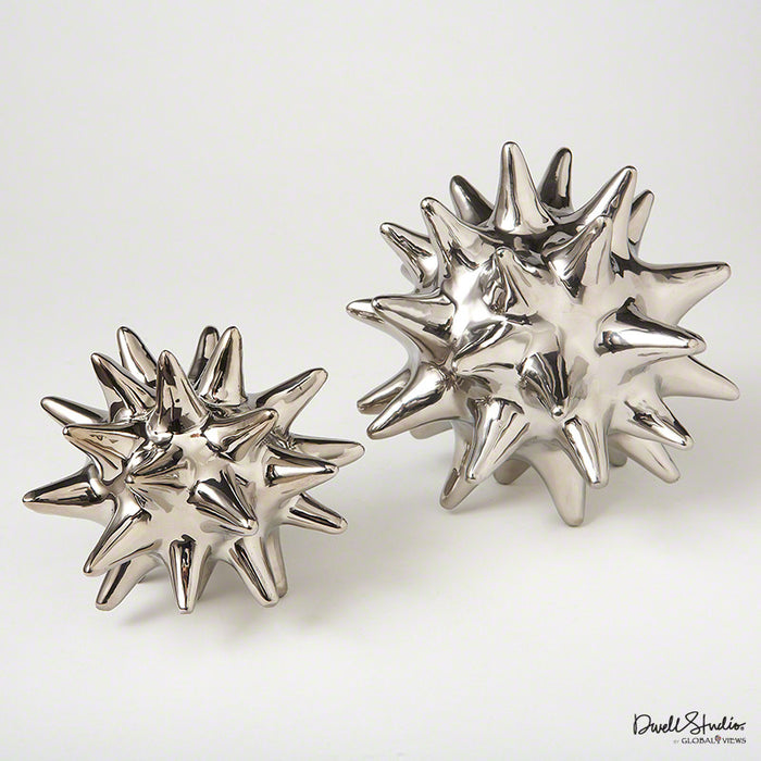 Small Urchin Bright Silver - Global Views