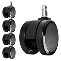 Set of five black office chair replacement casters compatible with Herman Miller