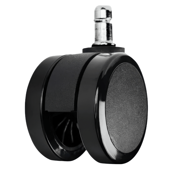 Black Herman Miller compatible office chair replacement caster on white background