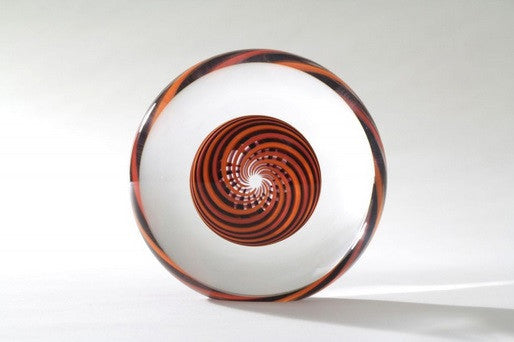 Spiro 2 Orange Black - Teign Valley Glass