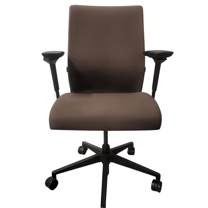 Refurbished Steelcase Think chair brown upholstered with adjustable arms on wheels