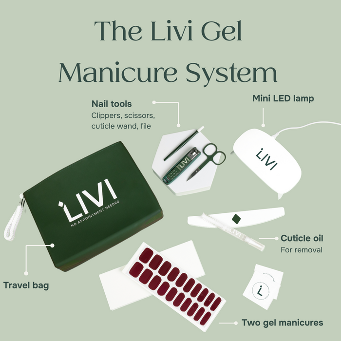 The Livi Gel Manicure Starter System™ (includes mini LED lamp & all tools)