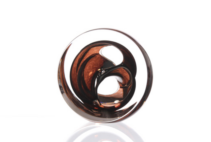 Twist Glass Sculpture, Brown - Teign Valley Glass