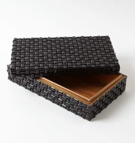 Woven Horn Boxes, Black - Global Views